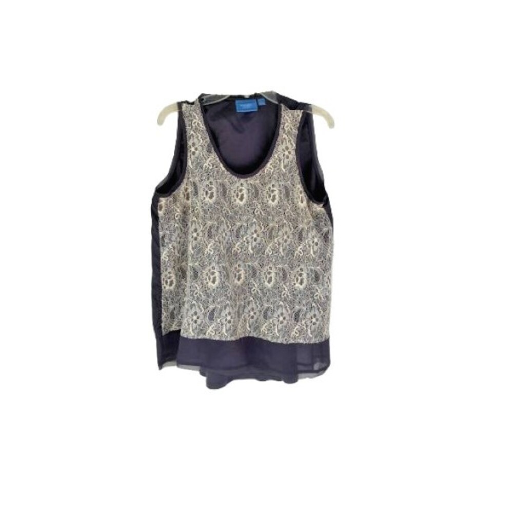 Simply Vera Vera Wang Top Womens Size Large Sleeveless with attached Camisole